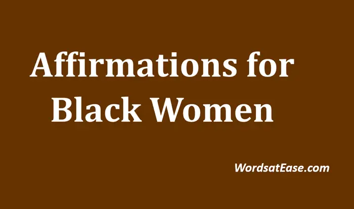 affirmations for black woman