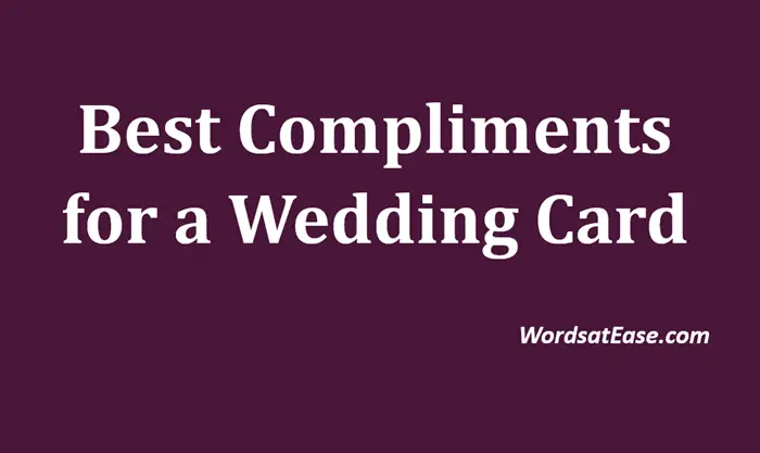 best compliments for a wedding card