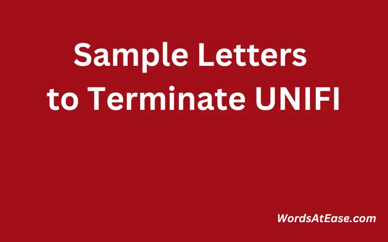 Sample Letters to Terminate UNIFI