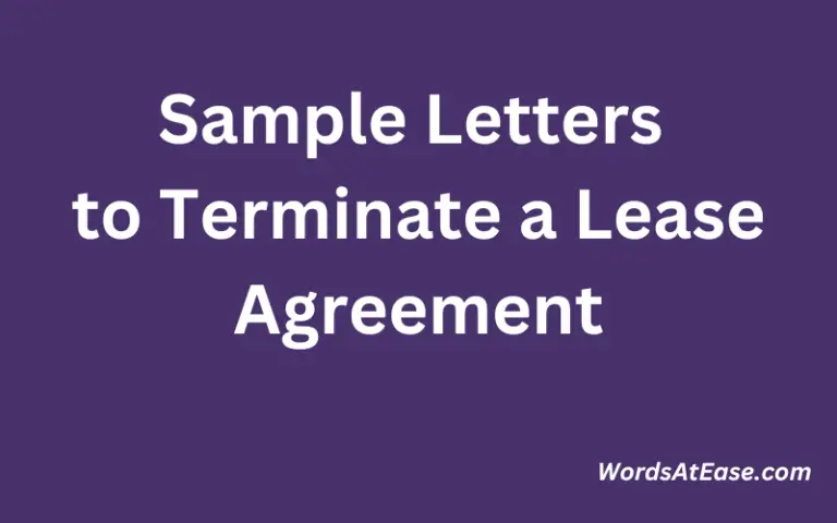 15 Sample Letters To Terminate Lease Agreement Words At Ease 1787