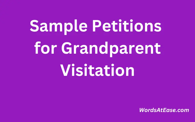 Sample Petitions for Grandparent Visitation