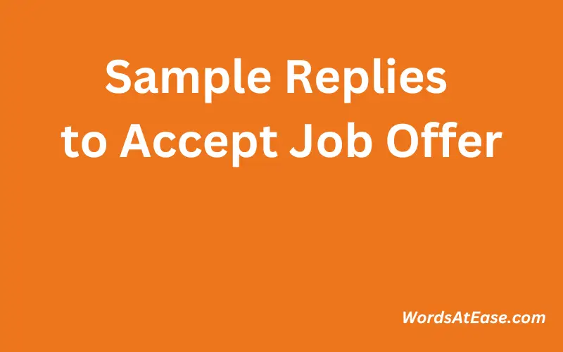Sample Replies to Accept Job Offer