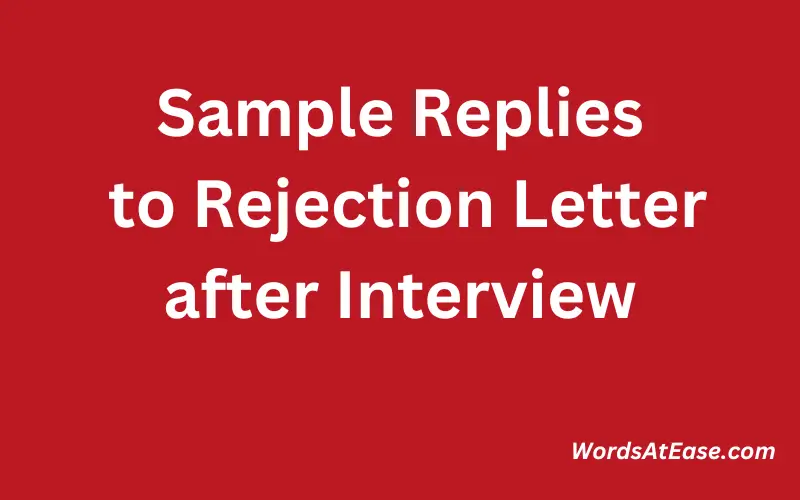 Sample Replies to Rejection Letter after Interview