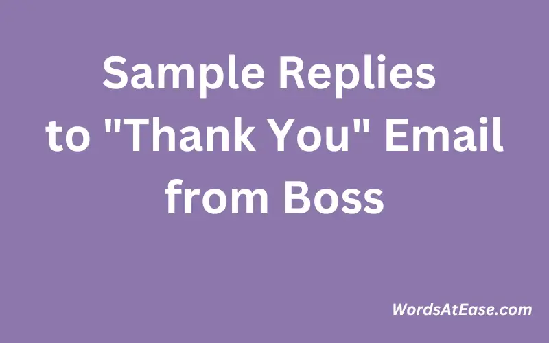 Sample Replies to Thank You Email from Boss