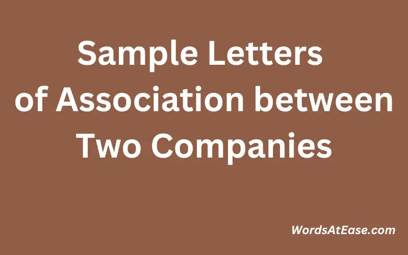 Sample Letters of Association between Two Companies