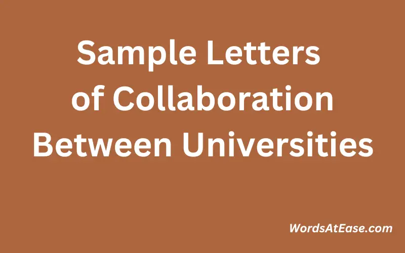 Sample Letters of Collaboration Between Universities