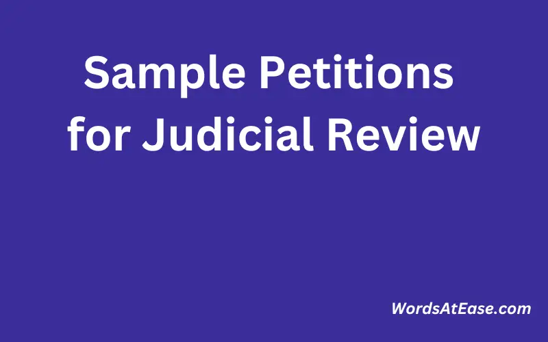 Sample Petitions for Judicial Review