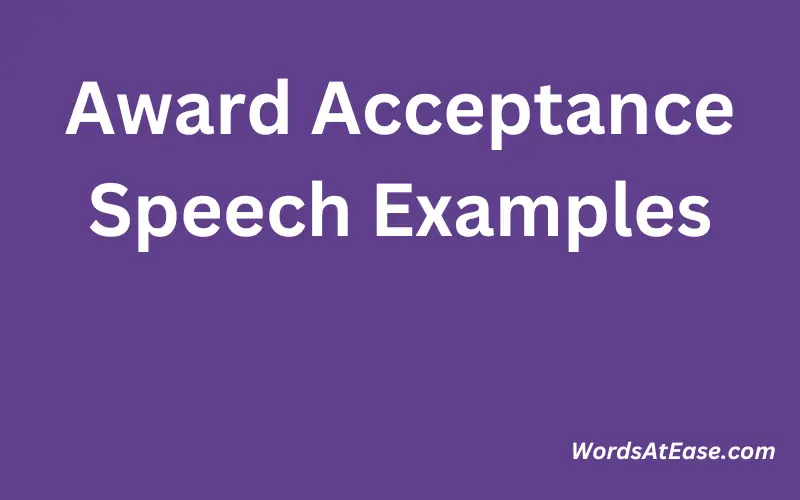 Award Acceptance Speech Examples