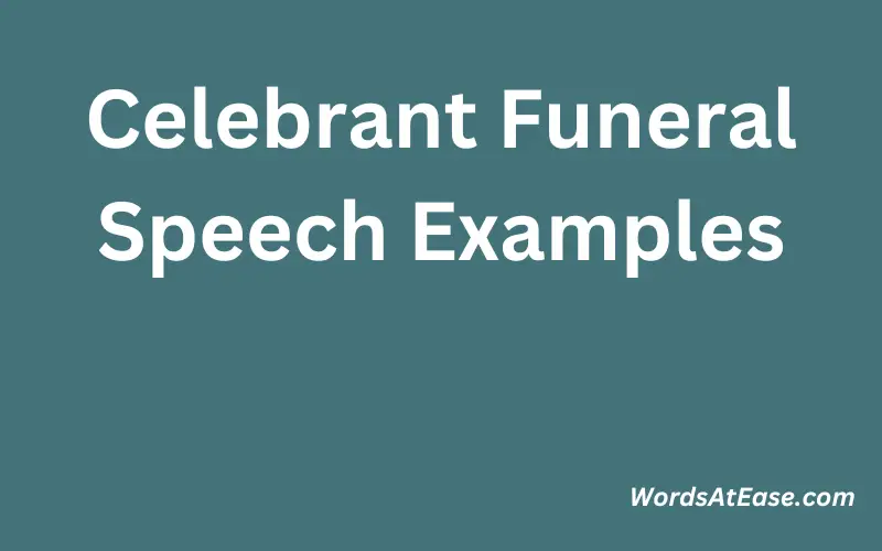 Celebrant Funeral Speech Examples