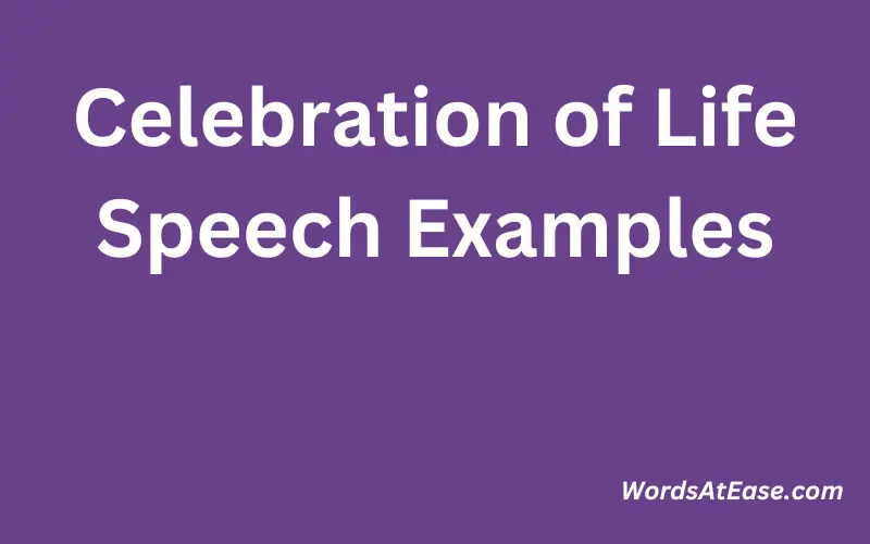 Celebration of Life Speech Examples