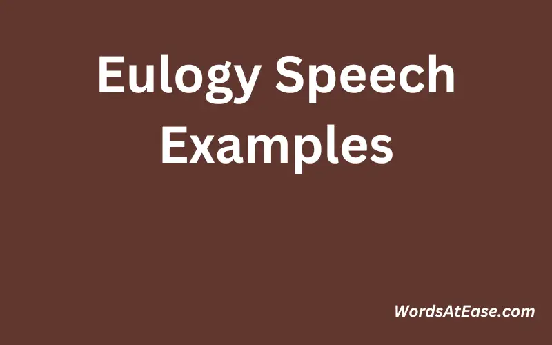 Eulogy Speech Examples