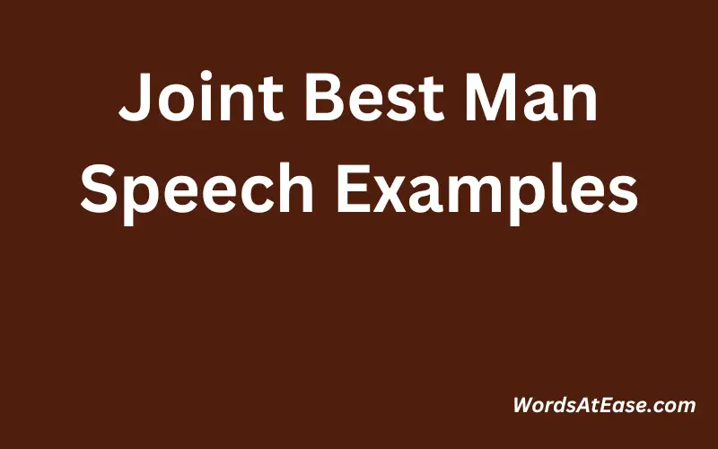 Joint Best Man Speech Examples