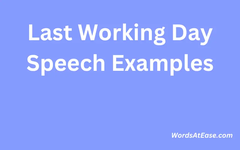 Last Working Day Speech Examples