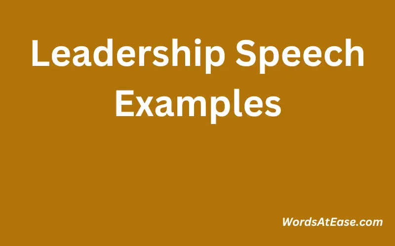 Leadership Speech Examples