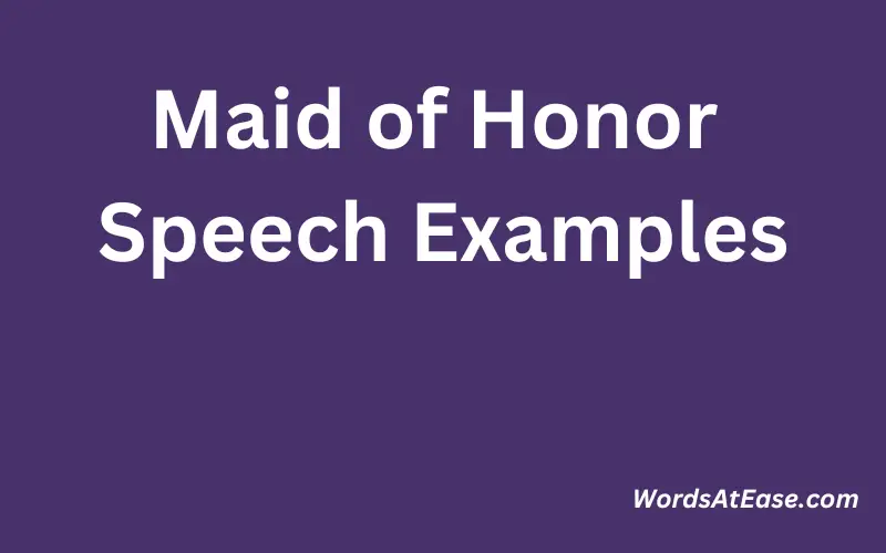 Maid of Honor Speech Examples