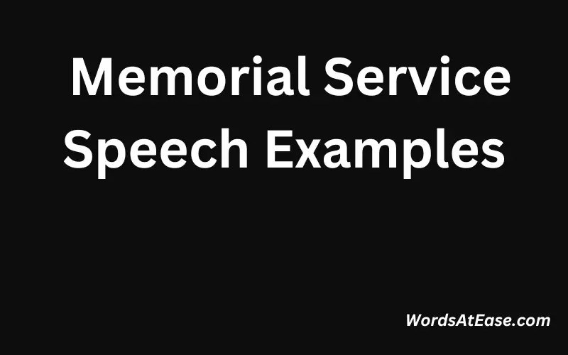 Memorial Service Speech Examples