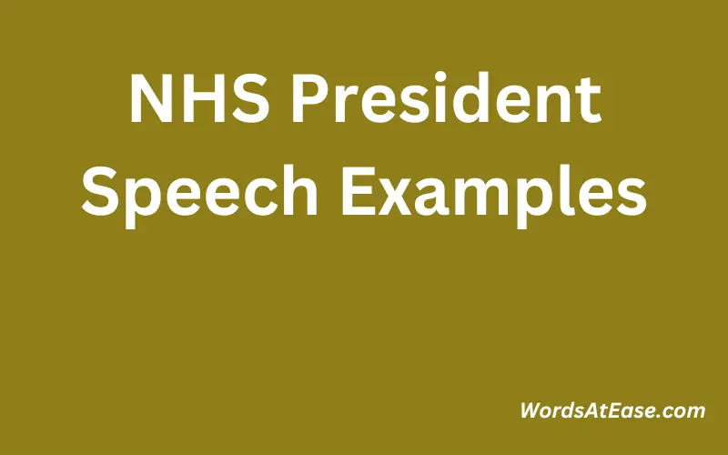 NHS President Speech Examples