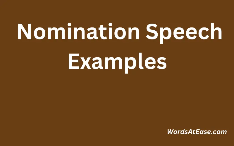 Nomination Speech Examples