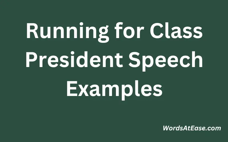 Running for Class President Speech Examples