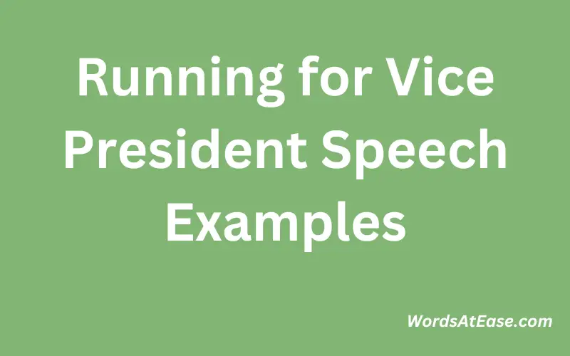 Running for Vice President Speech Examples