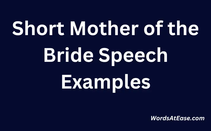 Short Mother of the Bride Speech Examples