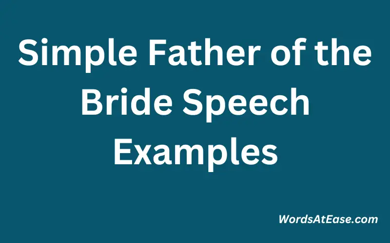 Simple Father of the Bride Speech Examples