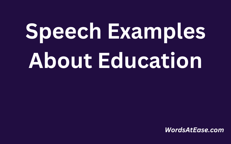 Speech Examples About Education