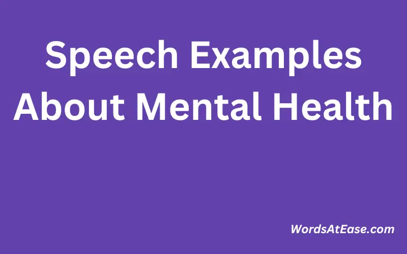 Speech Examples about Mental Health 