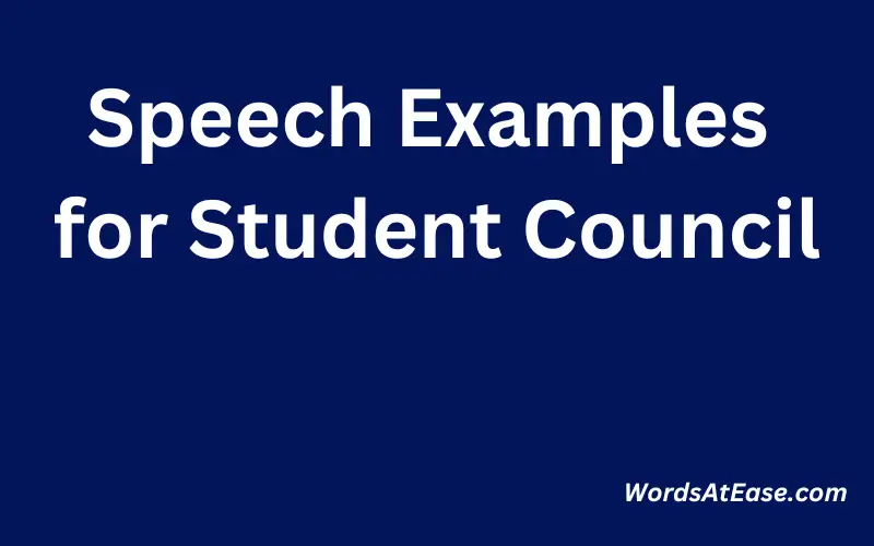 Speech Examples for Student Council