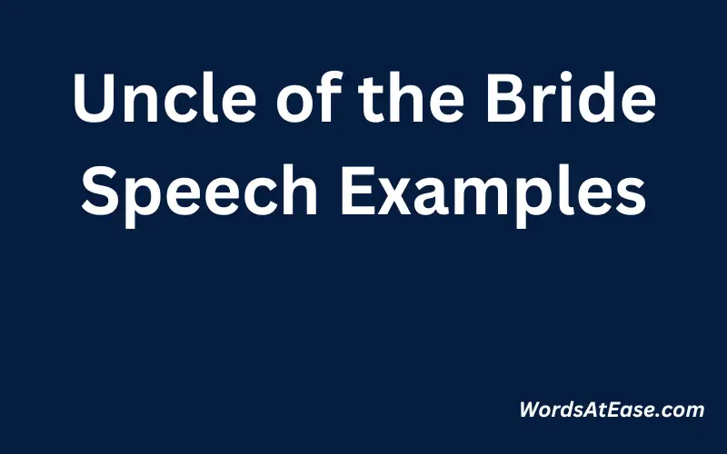 Uncle of the Bride Speech Examples