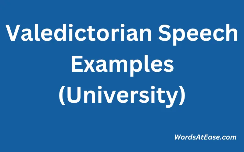 Valedictorian Speech Examples (University)