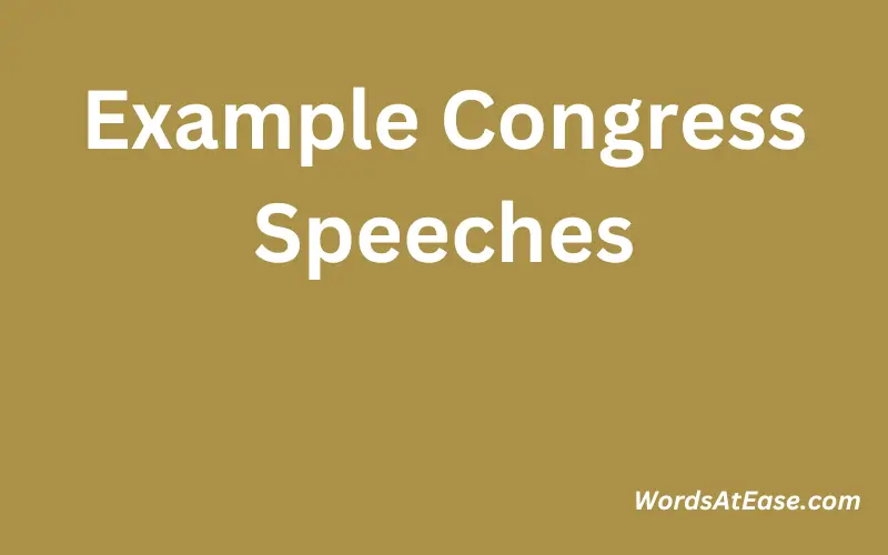 Example Congress Speeches