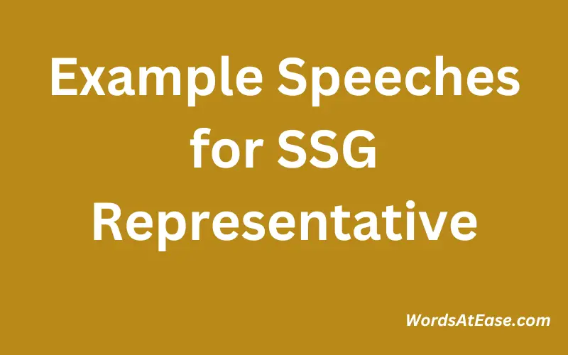 Example Speeches for SSG Representative