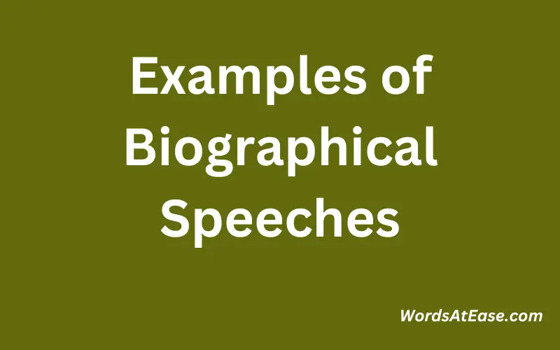 Examples of Biographical Speeches