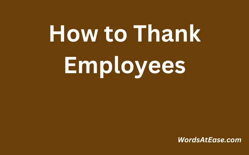 How to Thank Employees