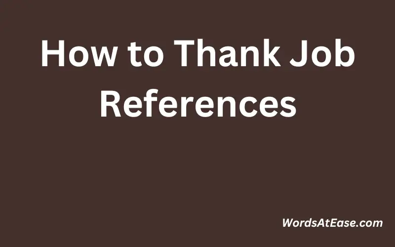 How to Thank Job References