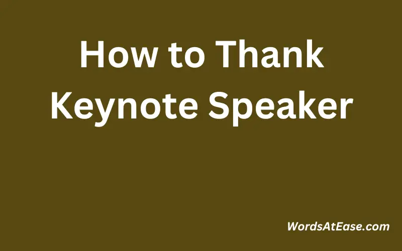 How to Thank Keynote Speaker