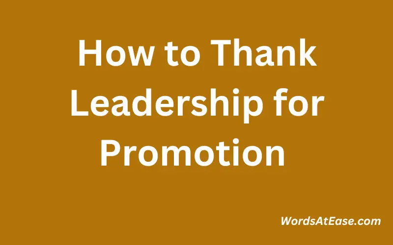 How to Thank Leadership for Promotion