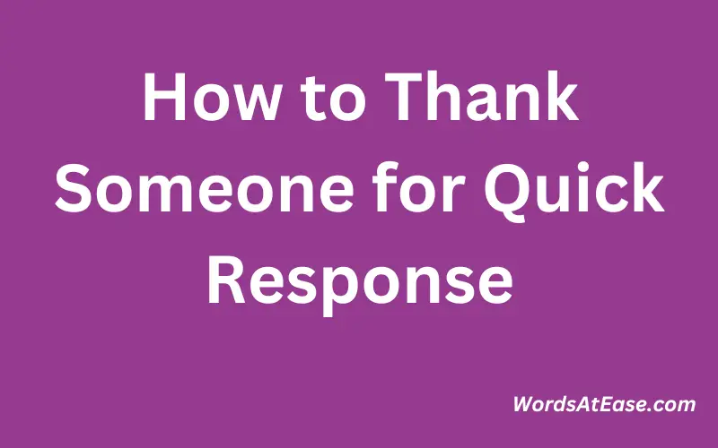 How to Thank Someone for Quick Response