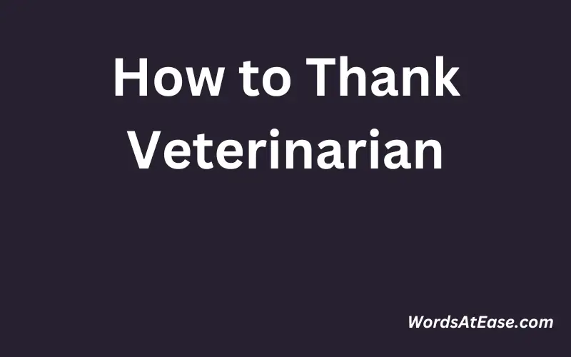 How to Thank Veterinarian