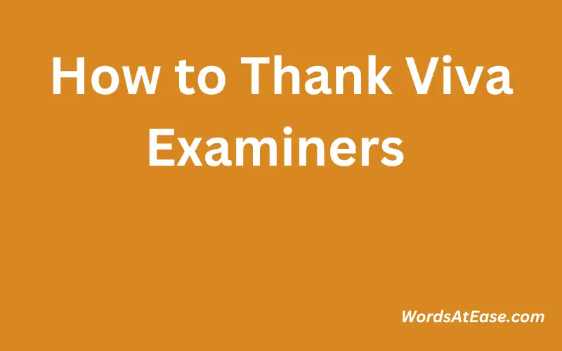 How to Thank Viva Examiners