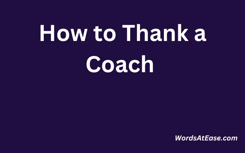 How to Thank a Coach