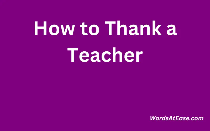 How to Thank a Teacher