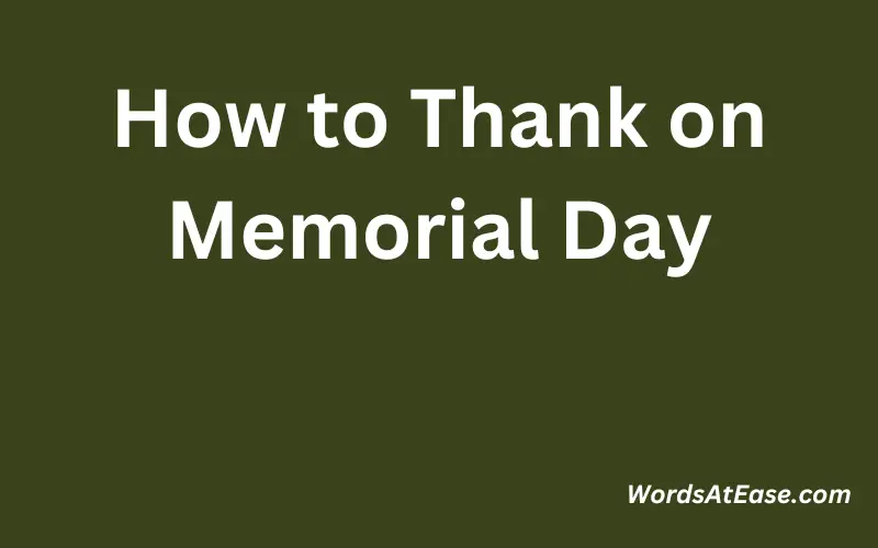 How to Thank on Memorial Day