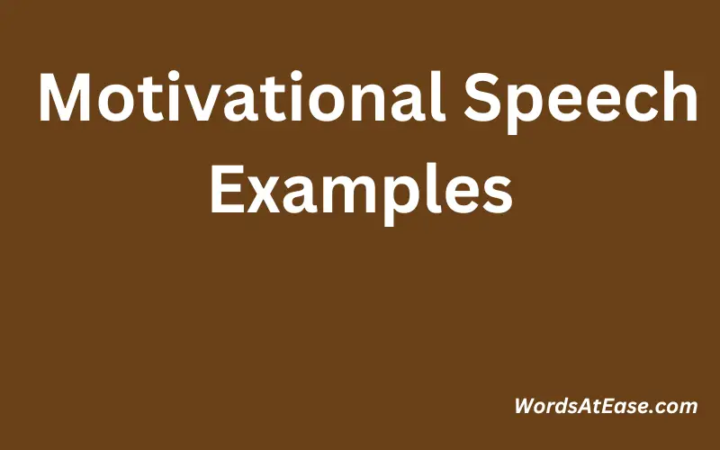 Motivational Speech Examples