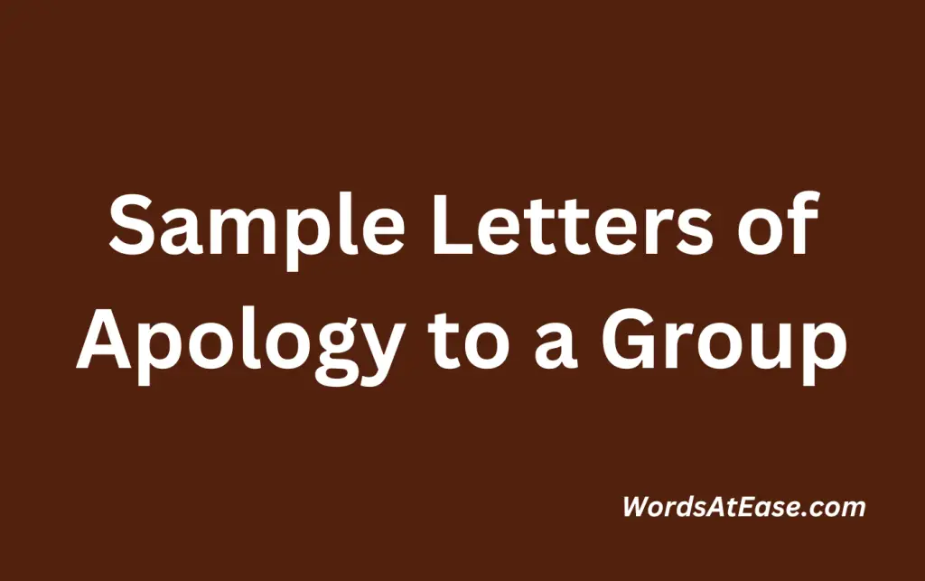 Sample Letters of Apology to a Group