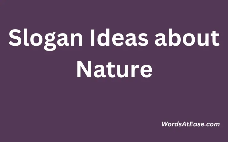 Slogan Ideas about Nature