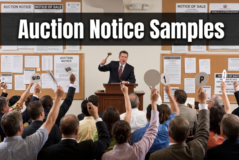 Auction Notice Samples