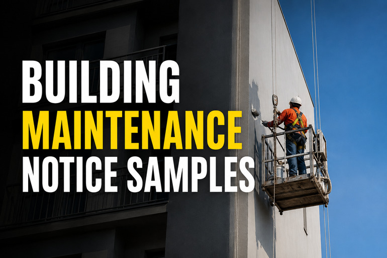 Building Maintenance Notice Samples