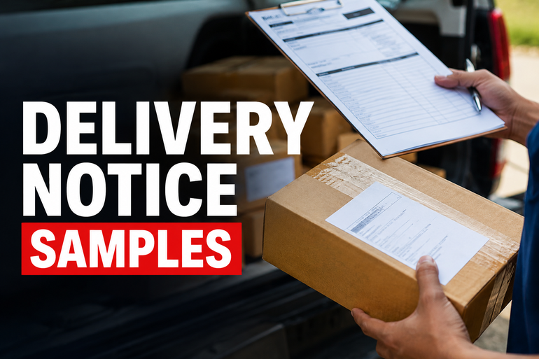 Delivery Notice Samples